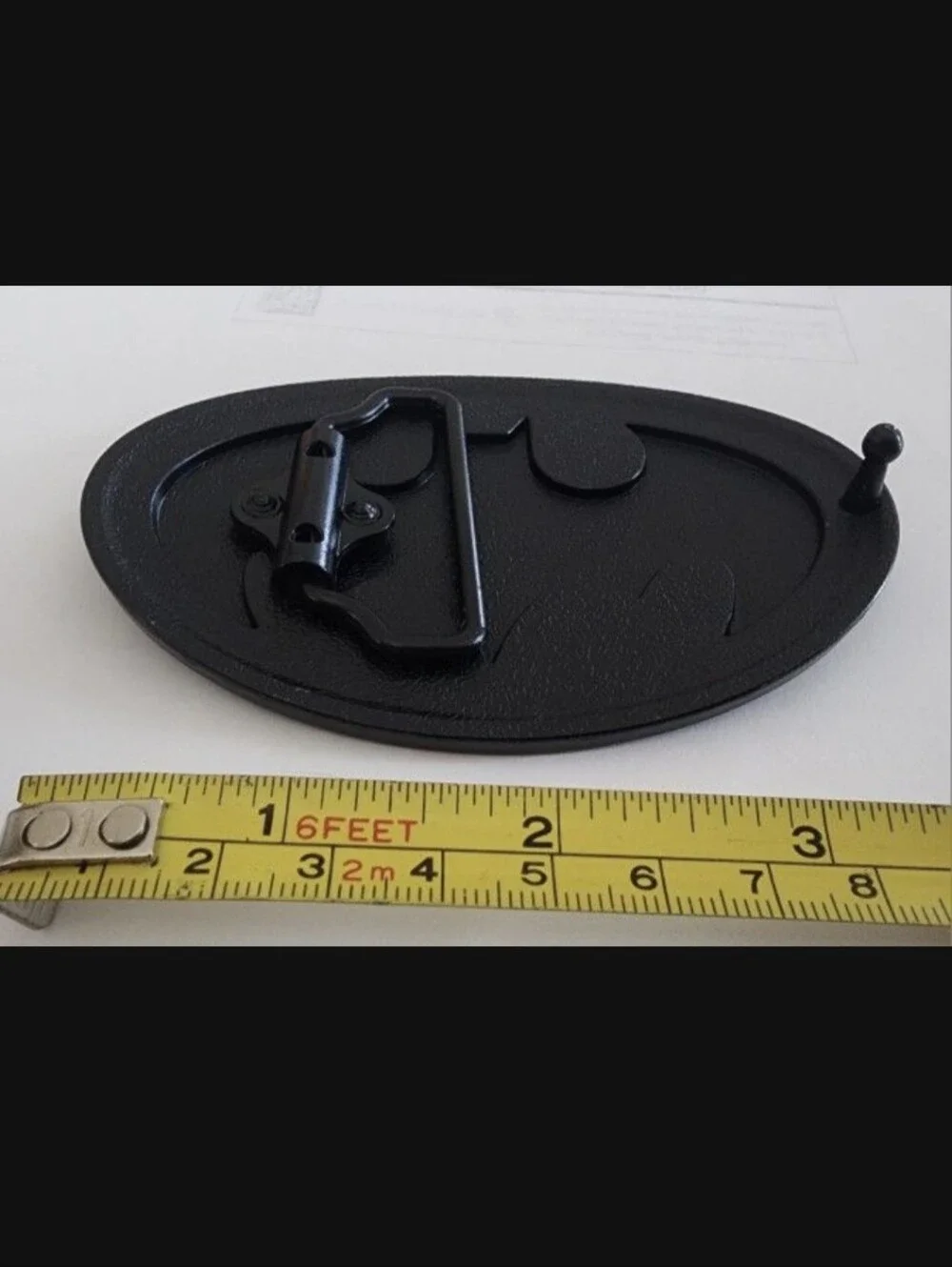 Batman Oval Belt Buckle Black & Yellow